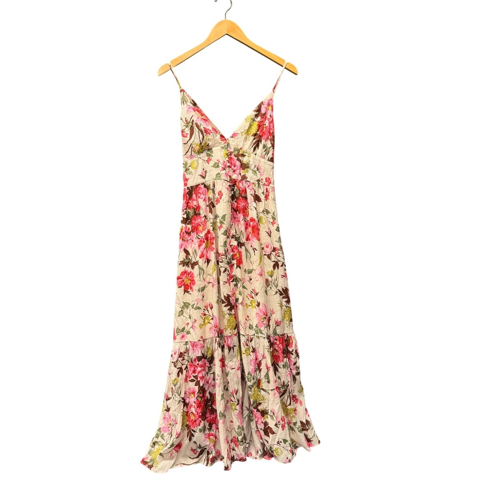 Abercrombie & Fitch Maxi Dress Womens Petite Small SP Floral Smocked Tiered Boho